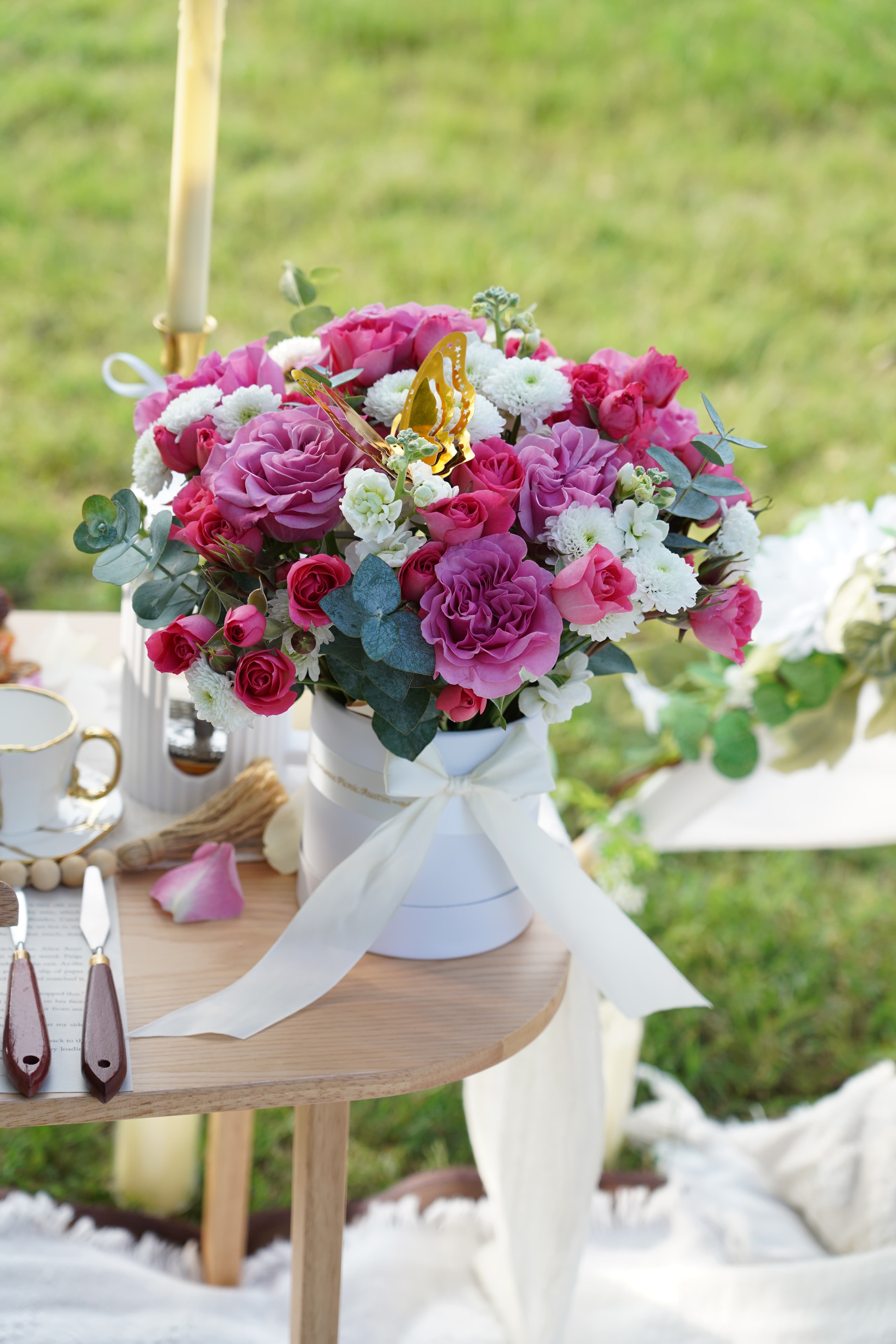 Outdoor picnic experience with boho decor in Austin Texas