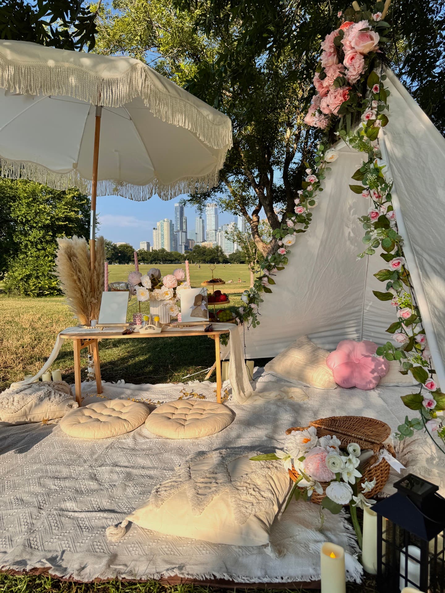 Outdoor picnic setup